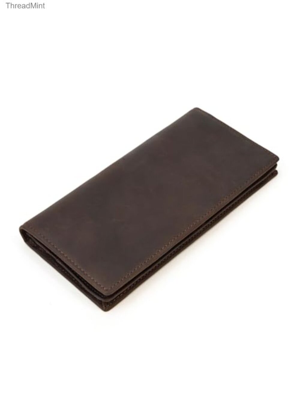 Genuine Leather Long Wallet Full Grain Bifold Slim Large Capacity